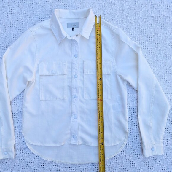 Triarchy Women's White Long Sleeve Shirt Oversized Organic Cotton Blend Size S - Picture 5 of 7